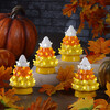 Set of 4 Halloween Candy Corn Trees, Orange Stripe - Accents - 2