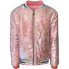 Sequin Quilted Bomber, Bubble Gum - Jackets - 1 - thumbnail