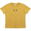Short Sleeve T-Shirt  Organic Cotton Happy Place, Yellow - Tees - 1 - thumbnail