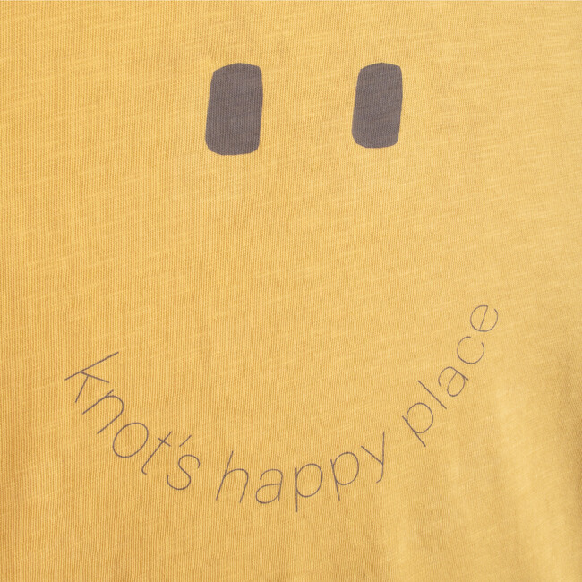 Short Sleeve T-Shirt  Organic Cotton Happy Place, Yellow - Tees - 2
