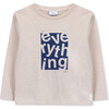 T-Shirt Long Sleeve Organic Cotton Everything, Cream - T-Shirts - 1 - thumbnail