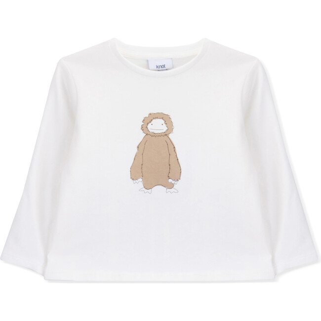 T-Shirt Long Sleeve Baby Organic Cotton Fluffly Creature, White