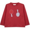 T-Shirt Long Sleeve Organic Cotton Upside Down, Red - T-Shirts - 1 - thumbnail
