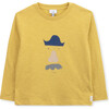 T-Shirt Long Sleeve Organic Cotton Pirate, Yellow - Tees - 1 - thumbnail