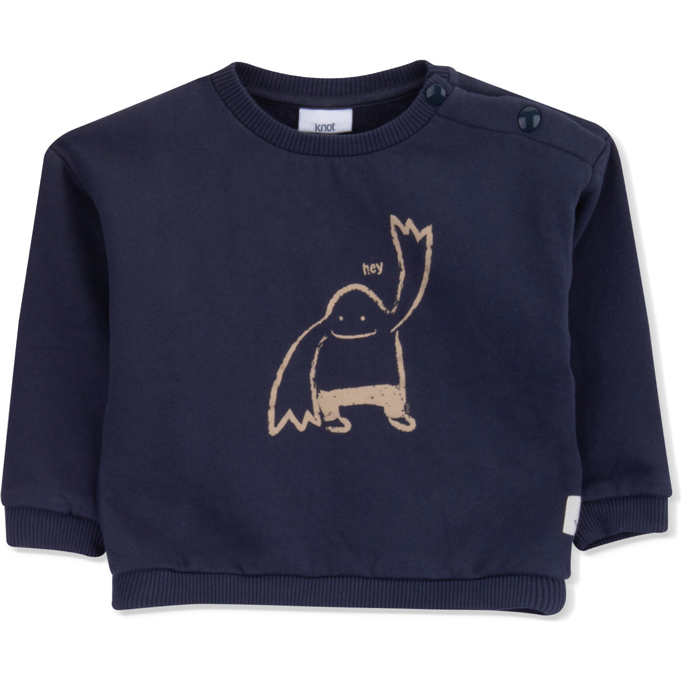 Sweatshirt Terry Baby Hey, Blue - Sweatshirts - 1