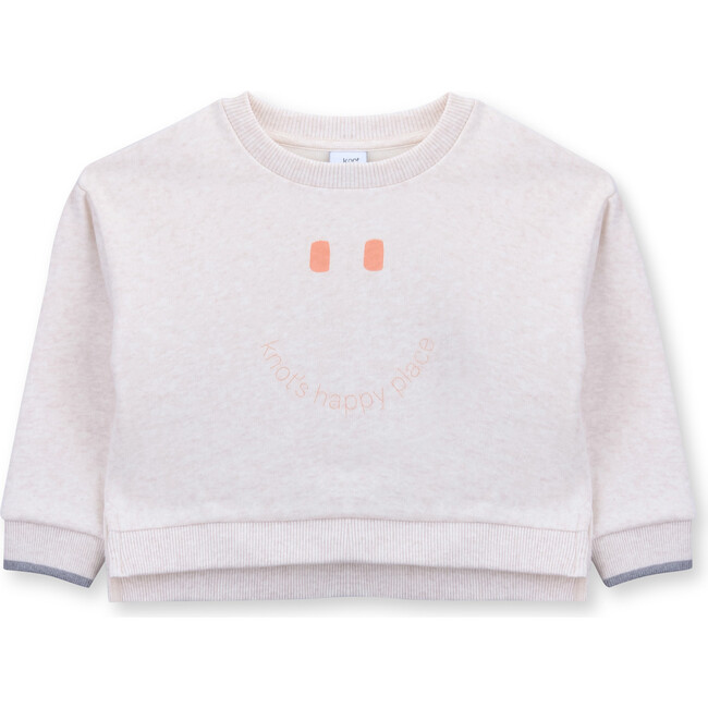 Sweatshirt Terry Happy, White - Sweatshirts - 1
