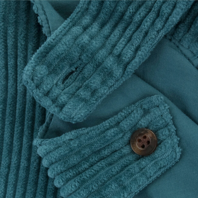 Pinafore Dress Corduroy Saphire, Green - Dresses - 2
