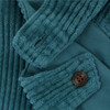 Pinafore Dress Corduroy Saphire, Green - Dresses - 2