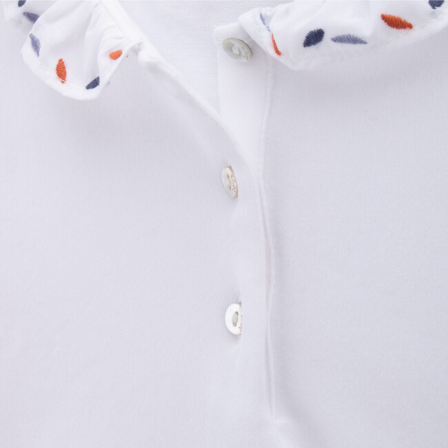 Baby Polo Organic Cotton Leafs, White - Polo Shirts - 2