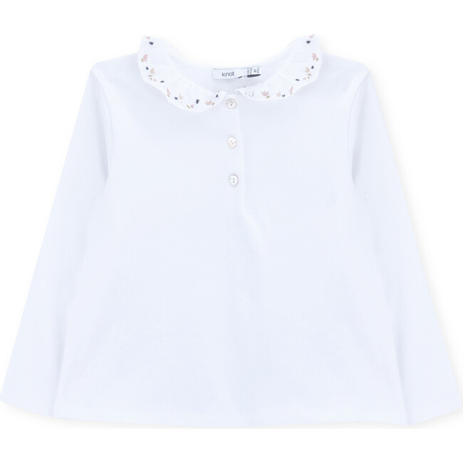 Polo Organic Cotton Flowers, White - Polo Shirts - 1