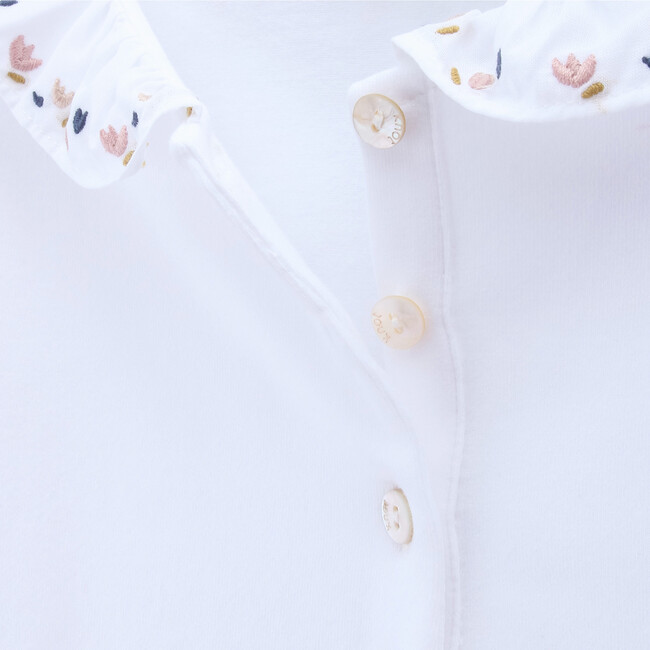 Polo Organic Cotton Flowers, White - Polo Shirts - 2