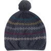 Beanie Knitted Lozenges, Grey - Hats - 1 - thumbnail