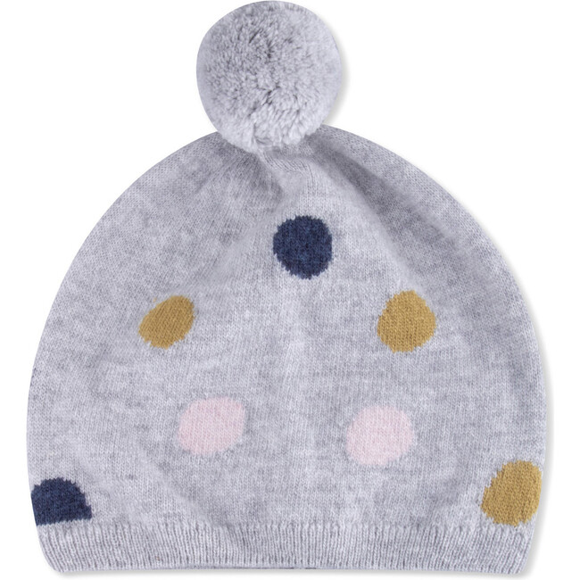 Beanie Knitted Birdy Dots, Grey