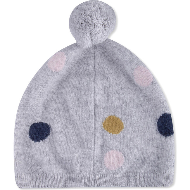 Beanie Knitted Birdy Dots, Grey - Hats - 3