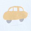 T-Shirt Long Sleeve Baby Organic Cotton A Happy Car, White - Tees - 2