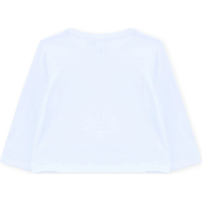 T-Shirt Long Sleeve Baby Organic Cotton A Happy Car, White - Tees - 5
