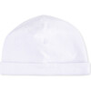 Beanie Newborn Organic Cotton Plain Fold, White - Hats - 3