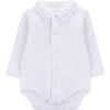 Long Sleeve Body Newborn Two Straight Lines, White - Rompers - 1 - thumbnail