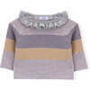 Sweater Tricot Newborn Aubergine, Stripes - Sweaters - 1 - thumbnail