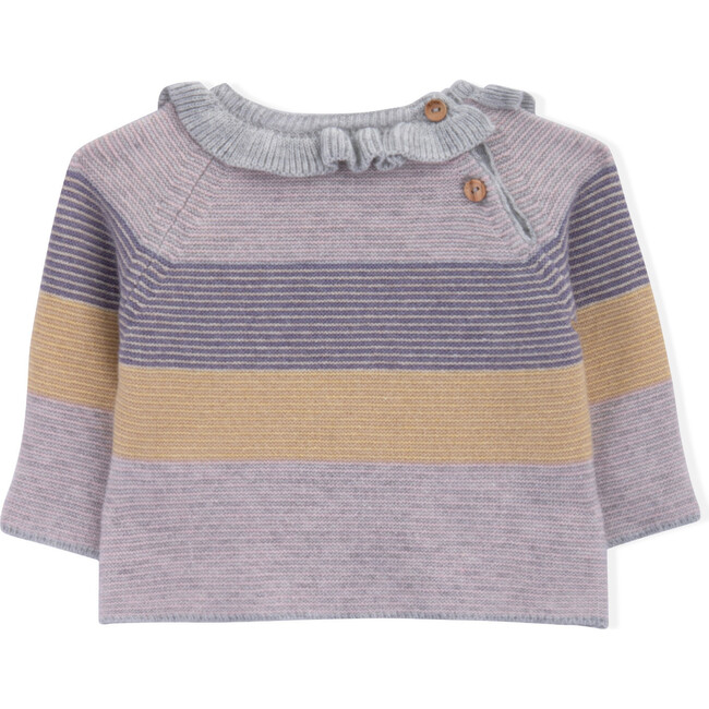 Sweater Tricot Newborn Aubergine, Stripes - Sweaters - 3