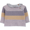 Sweater Tricot Newborn Aubergine, Stripes - Sweaters - 3