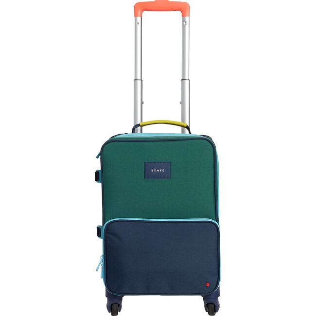 Mini Logan Suitcase, Green and Navy - Bags - 1