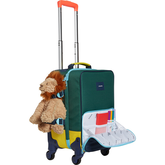 Mini Logan Suitcase, Green and Navy - Bags - 2