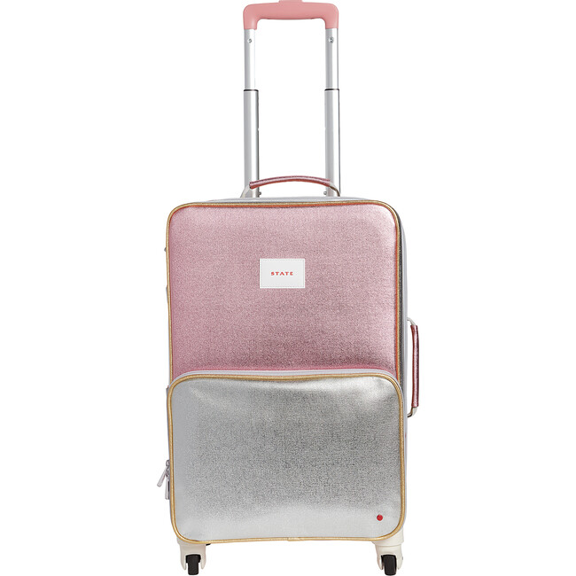 Logan Suitcase, Pink and Silver - Bags - 1