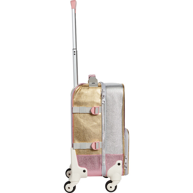 Mini Logan Suitcase, Pink and Silver - Bags - 5