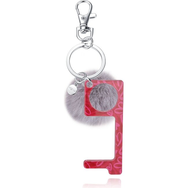 No Touch Key Chains Chic Heart, Grey