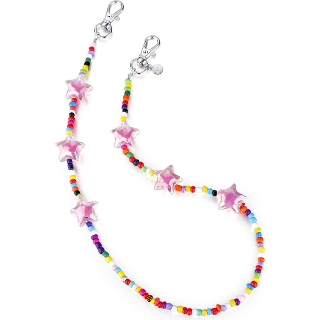 20" Bead Necklace & Mask Chain, Pink