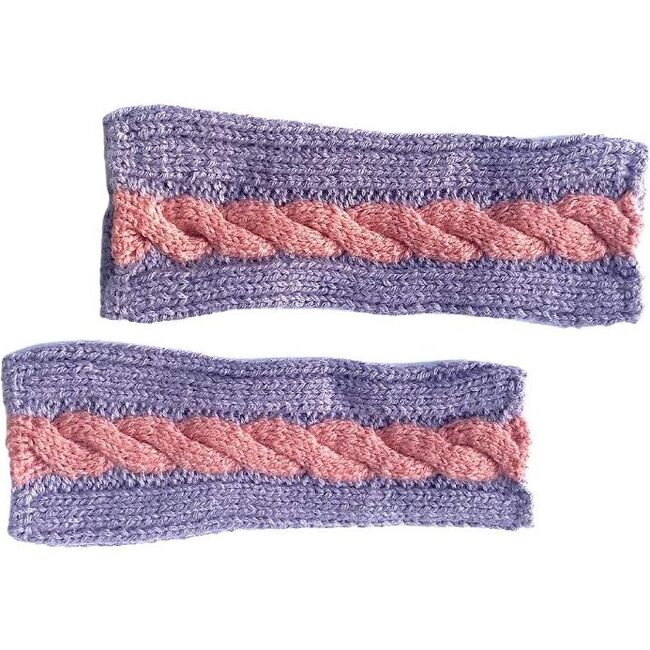 Fingerless Multi Cable Gloves, Pink/Lavender