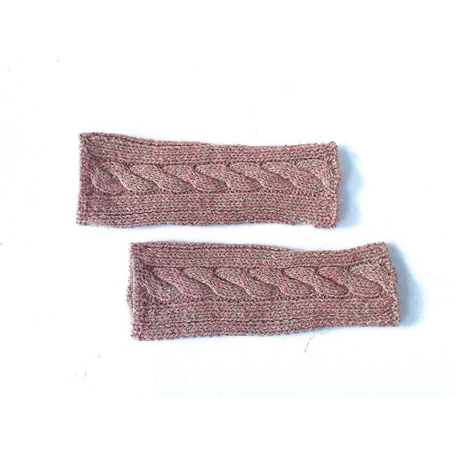 Fingerless Cable Glove, Speckled Powder Pink