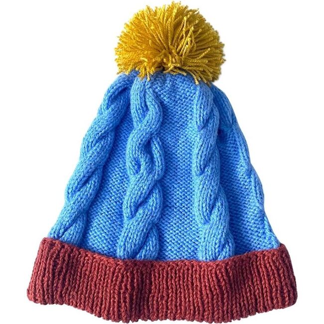 Cable Pom Hat, Sky - Hats - 1