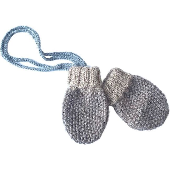 Baby Mittens With String Classic, Oat - Gloves - 1
