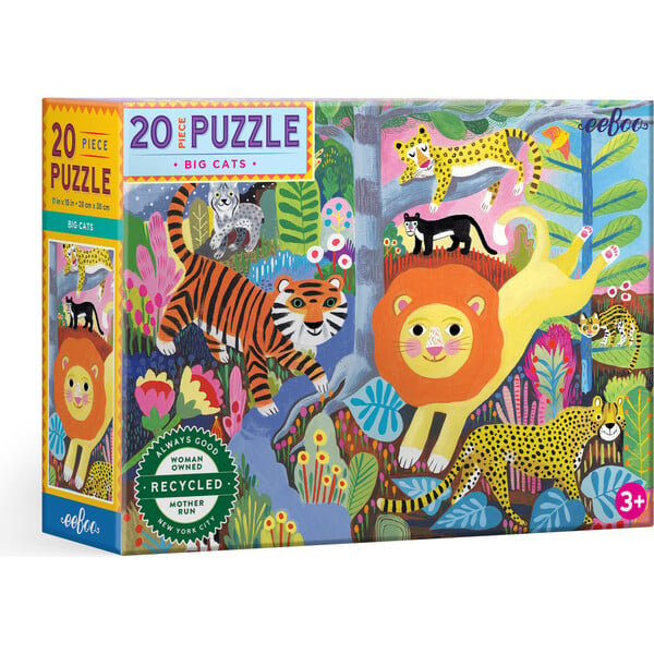 Big Cats 20 Piece Puzzle - eeBoo Puzzles | Maisonette