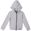 Zip-Up Hooded Jacket, Heather Grey - Jackets - 1 - thumbnail