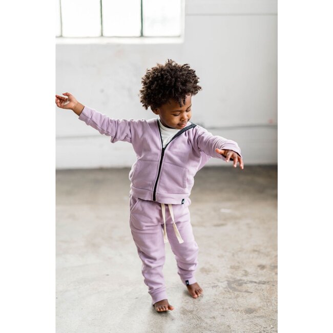 Zip-Up Hooded Jacket, Lilac - Jackets - 2