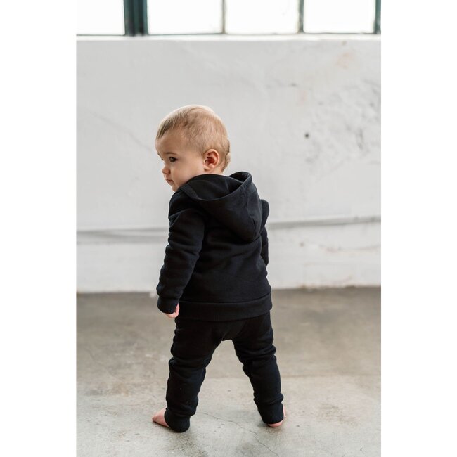 Zip-Up Hooded Jacket, Black - Jackets - 4