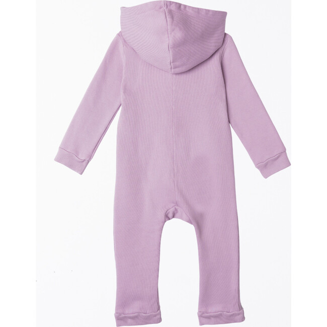 Lush Asymmetric Zip Hooded Romper, Lilac - Rompers - 3