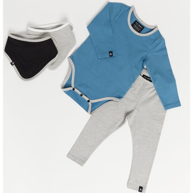 Long Sleeve Onesie, Dusty Navy - Onesies - 4