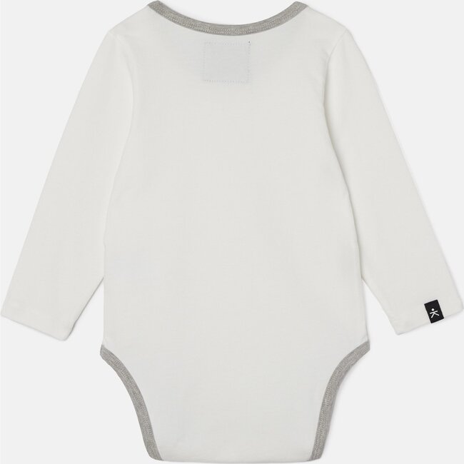 Long Sleeve Onesie, Cream - Onesies - 3
