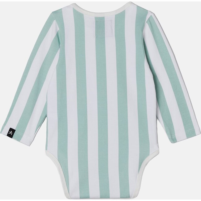 Long Sleeve Onesie, Ocean Candy Stripes - Onesies - 3
