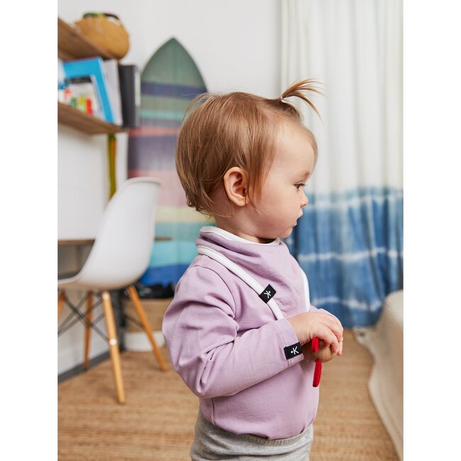 Long Sleeve Onesie, Lilac - Onesies - 4
