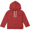 Drop Shoulder Hooded Pullover, Crimson - Sweatshirts - 1 - thumbnail