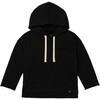 Drop Shoulder Hooded Pullover, Black - Sweatshirts - 1 - thumbnail