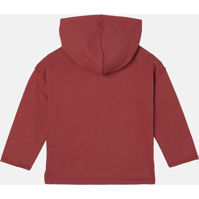 Drop Shoulder Hooded Pullover, Crimson - Sweatshirts - 3
