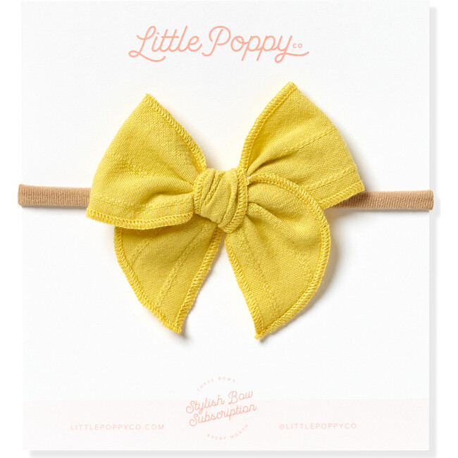 Mini Embroidered Stripe Claire Bow, Pinapple - Bows - 1