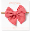 Nylon Embroidered Stripe Claire Bow, Antique Coral - Bows - 1 - thumbnail