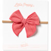 Mini Embroidered Stripe Claire Bow, Antique Coral - Bows - 1 - thumbnail